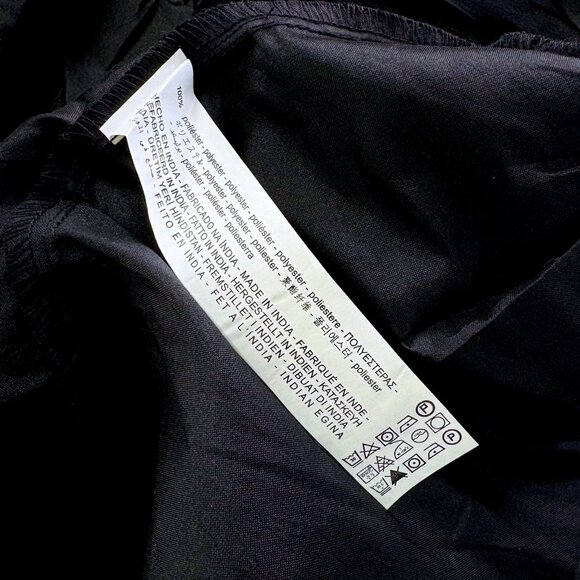 ZARA Ruffled Midi Skirt Black Taffeta Size XS Pockets New Without Tags - Picture 3 of 6